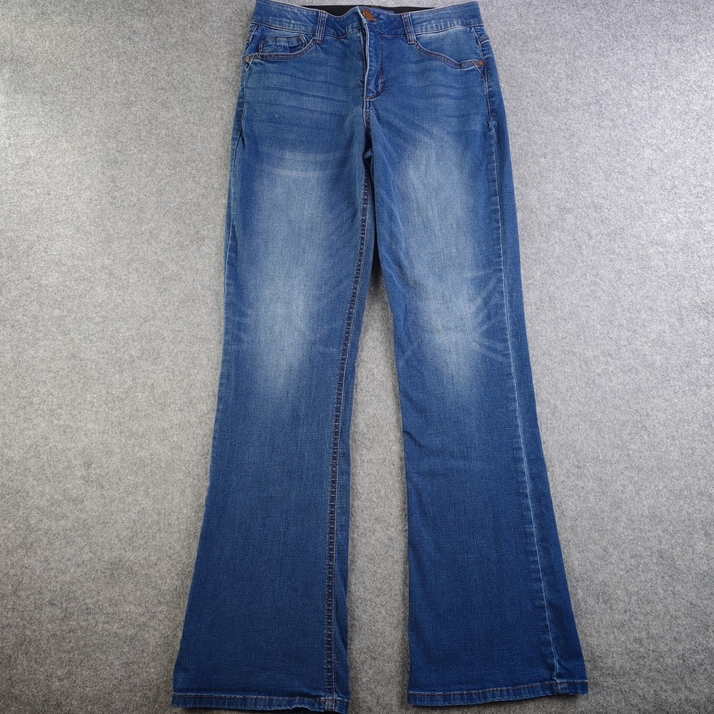 Democracy Bootcut Jeans Women's 8 Blue Dark Wash Ab Solution Mid Rise Stretch